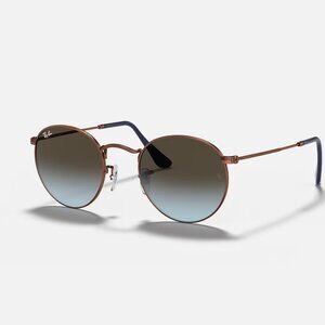 Ray-Ban Round Metal RB3447 Polished Bronze-Copper Sunglasses